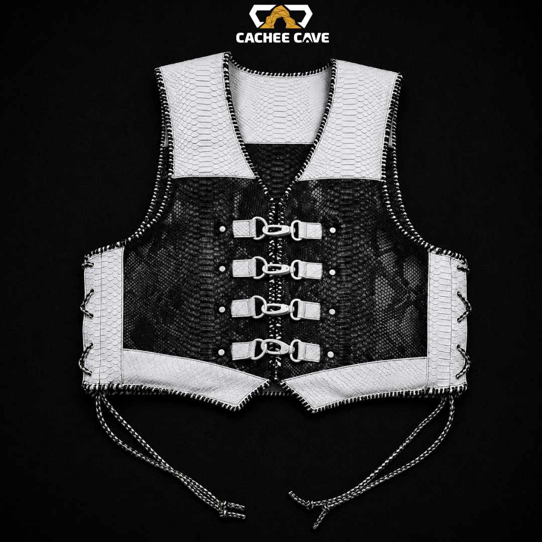 Premium Australian Style Snake Vest with White Clasps