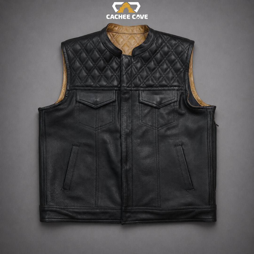 Men's Reversible Leather & Denim Vest – US Style