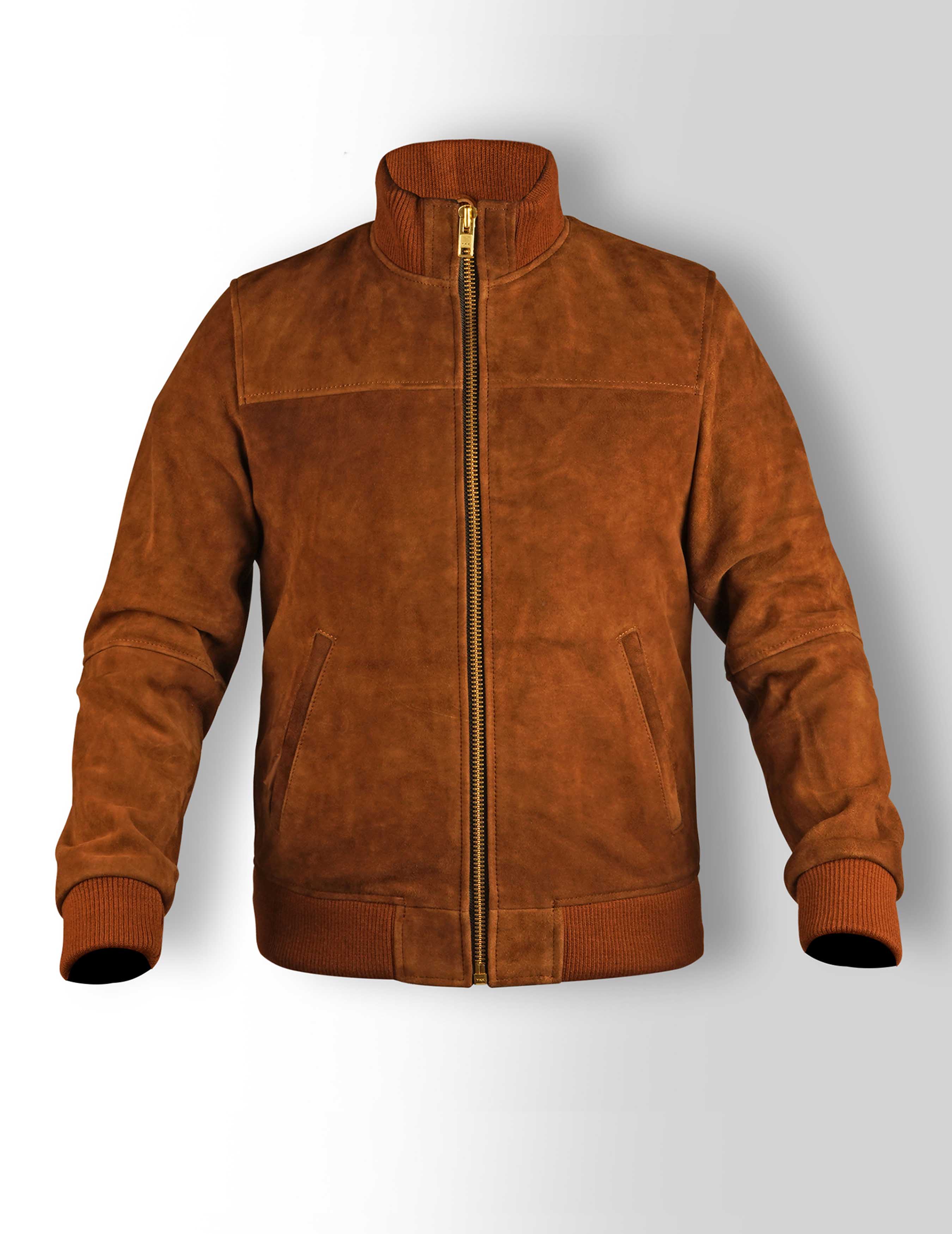 Men's High Neck Bomber Jacket - Cachee Cave