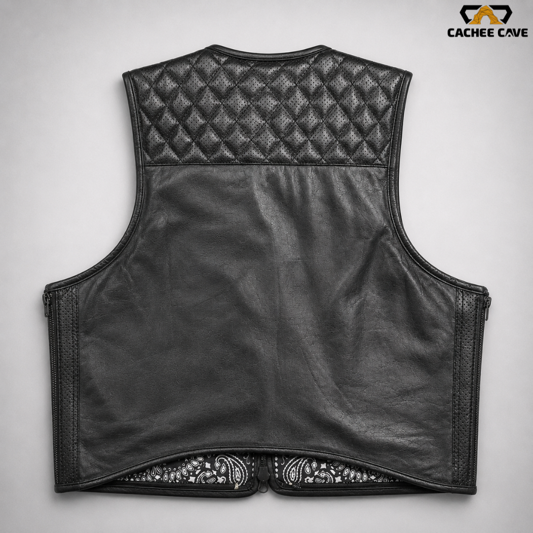 Men's Euro Style Perforated Leather Vest