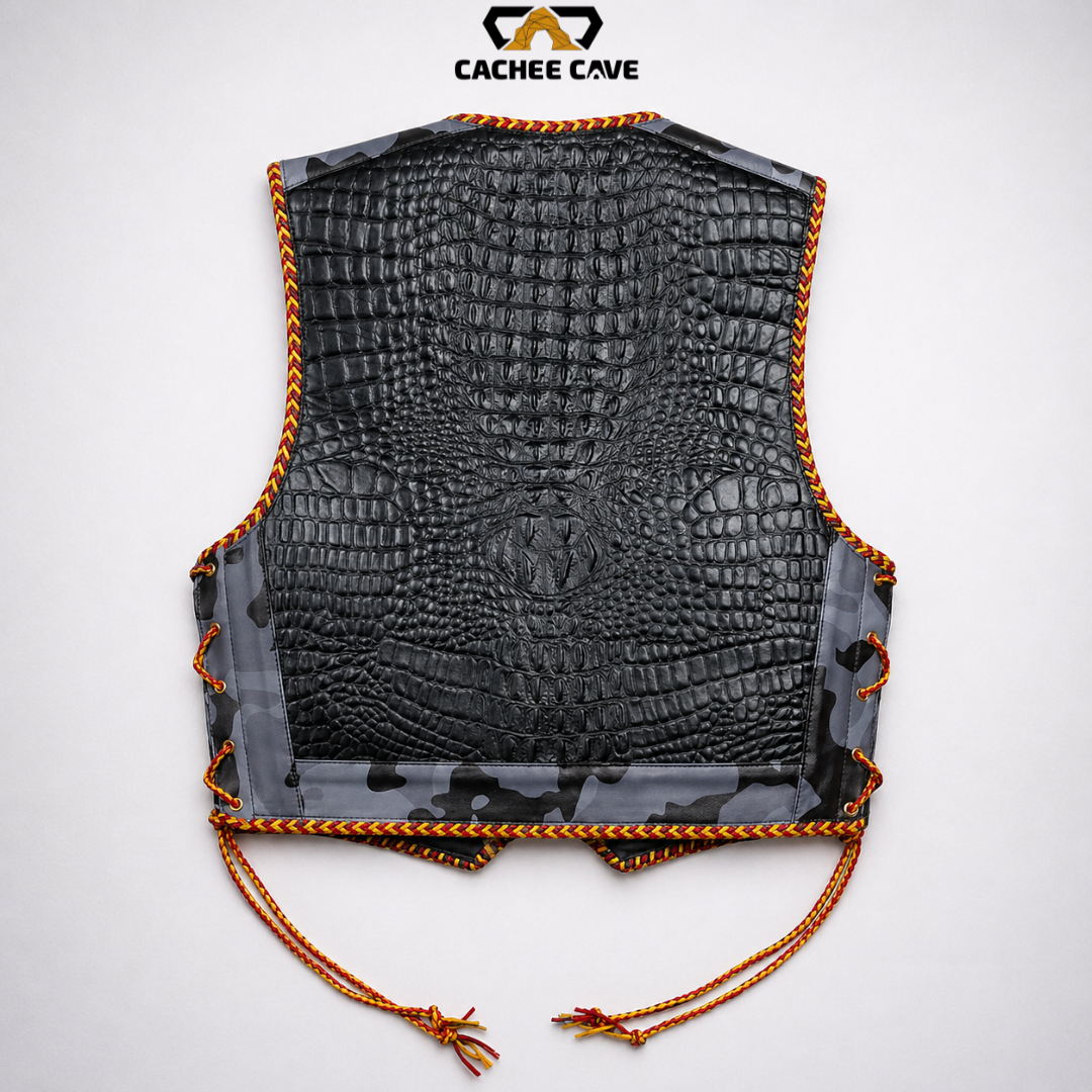 Men’s Red Crocodile Leather Vest – Australian Style Vest