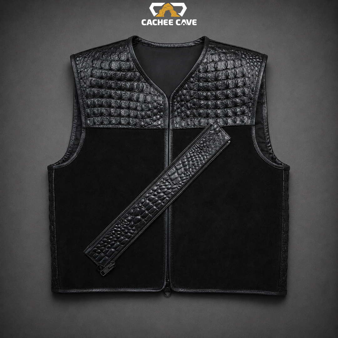 Men's Black Suede Leather Vest – Euro Style