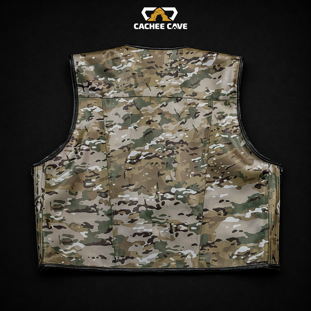 Men’s MultiCam Leather Vest – Euro Style Tactical Fit