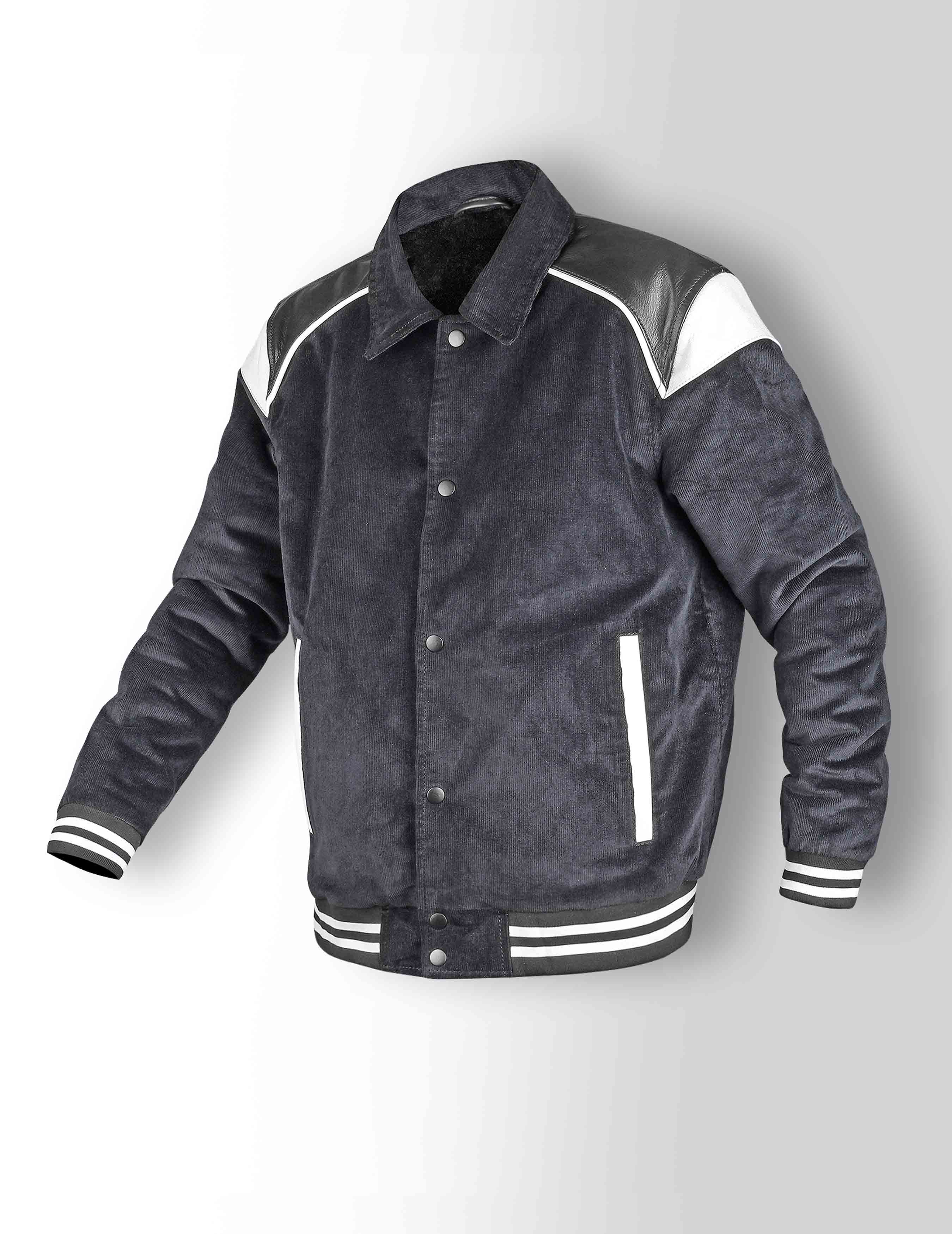 Men's Lapel Collar Varsity Jacket  - Cachee Cave