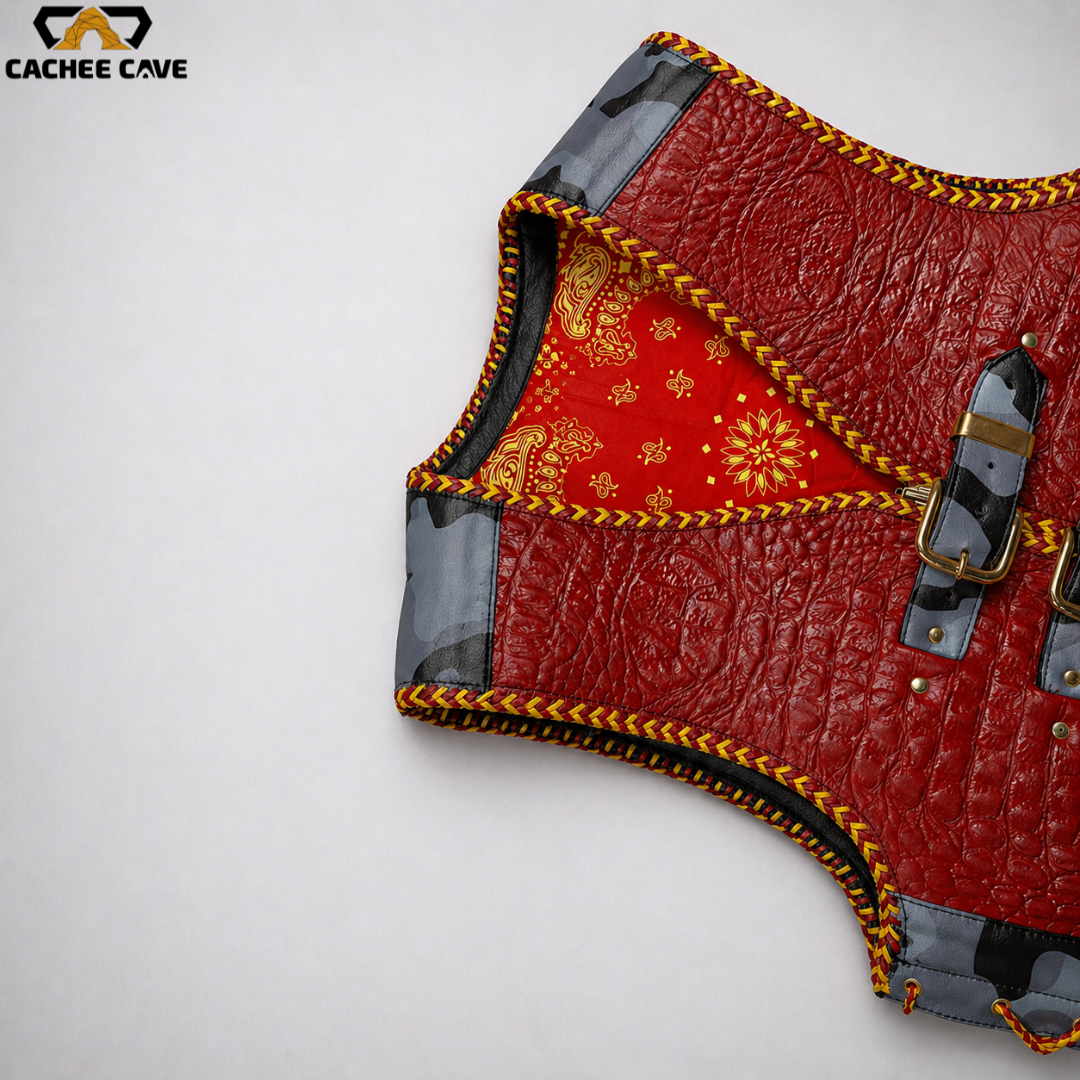 Men’s Red Crocodile Leather Vest – Australian Style Vest