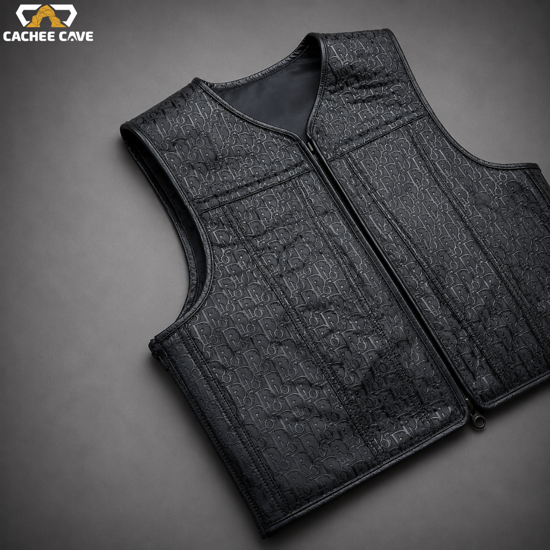 Premium Brand Material Slanted Seam Leather Vest