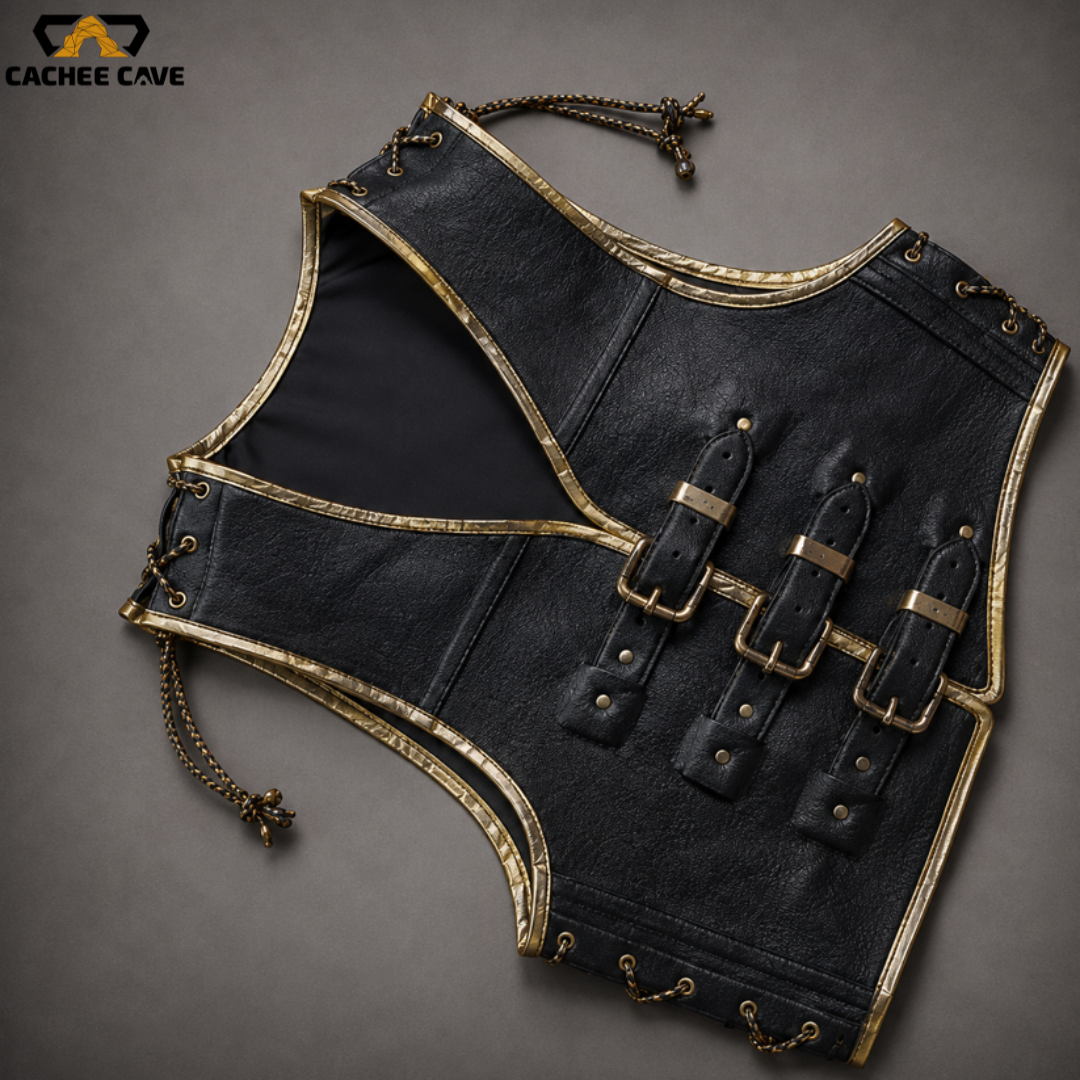 Men’s Black Cowhide Leather Vest – New Zealand Style