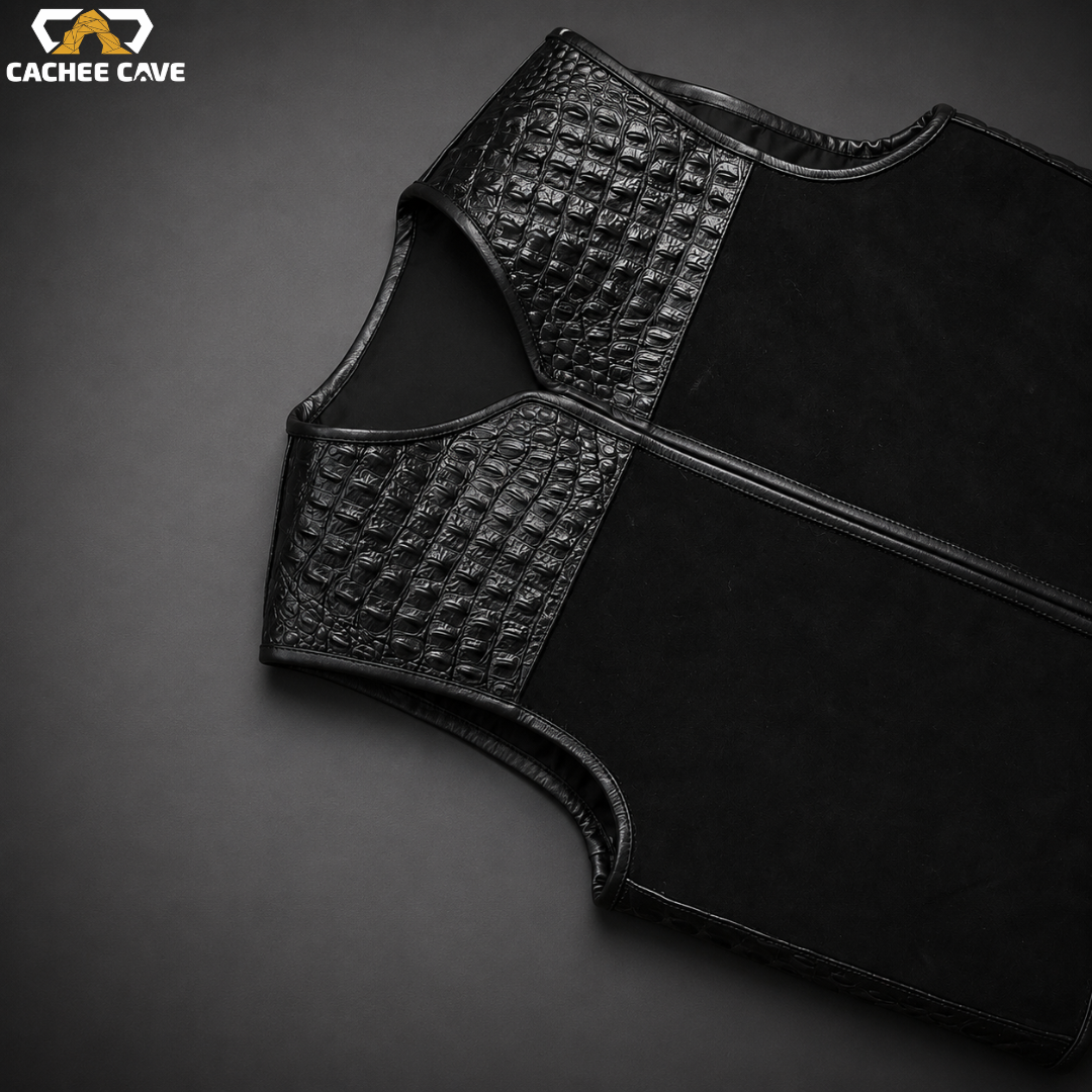 Men's Black Suede Leather Vest – Euro Style
