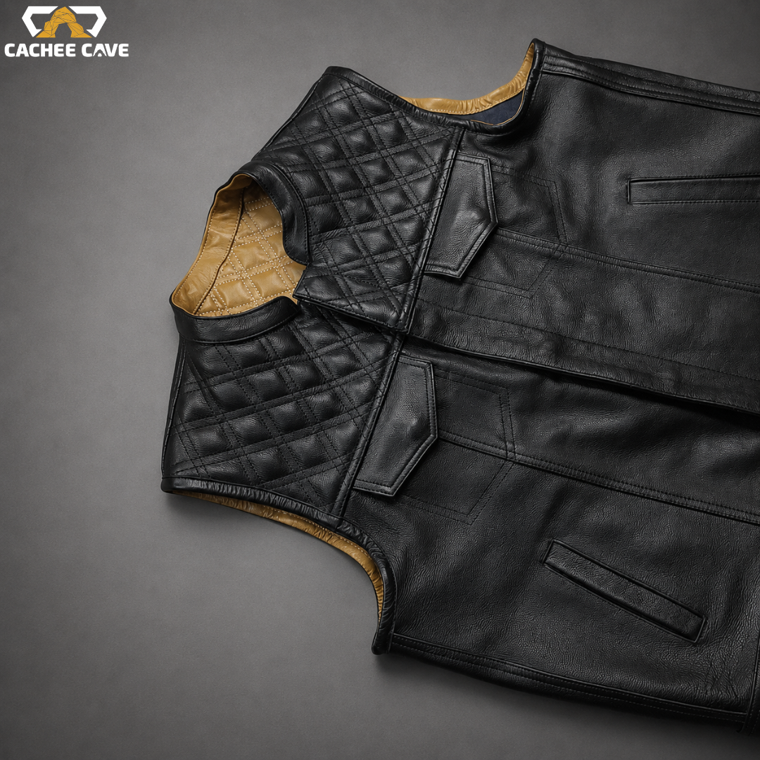 Men's Reversible Leather & Denim Vest – US Style