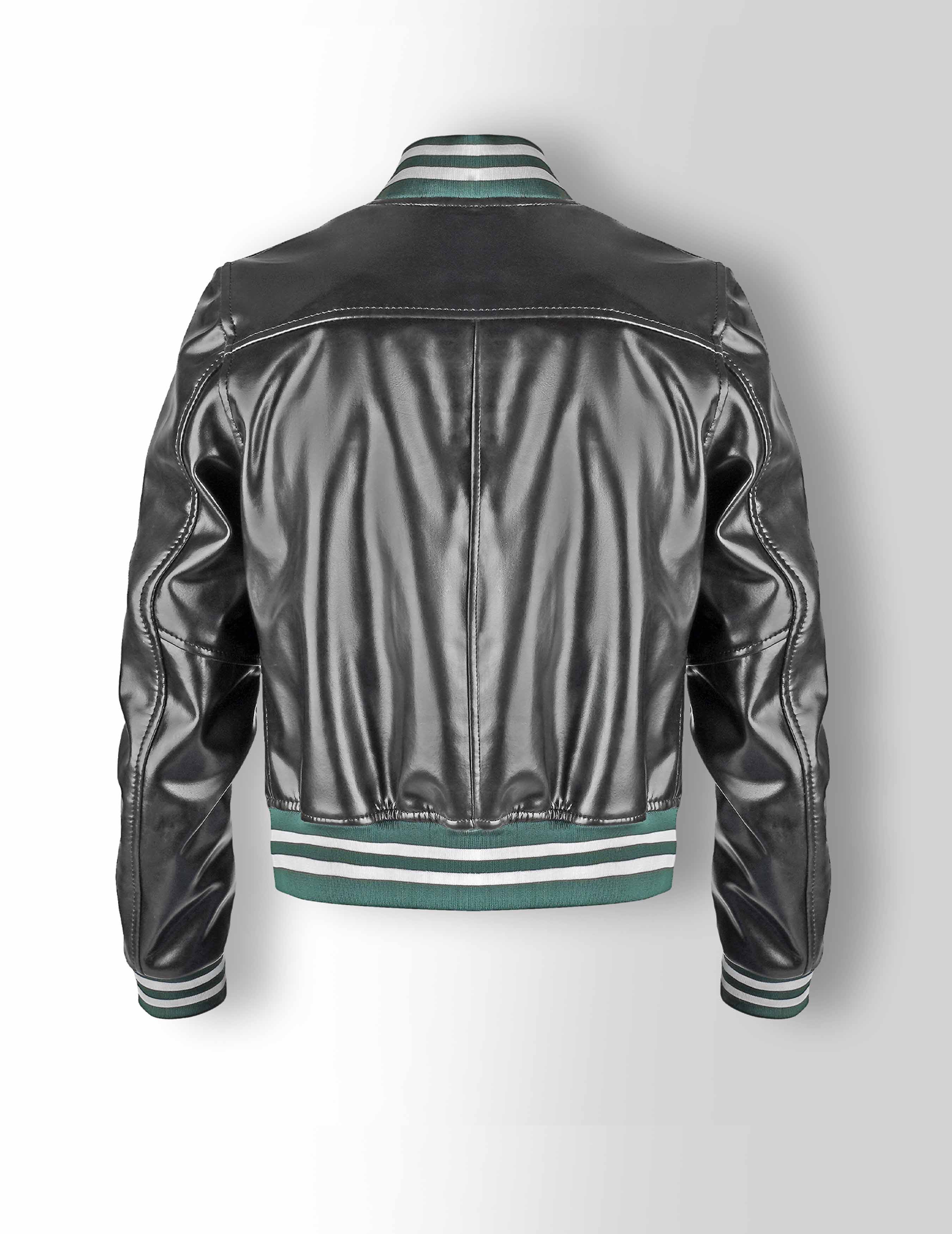 cropped body vegan leather jacket for women's